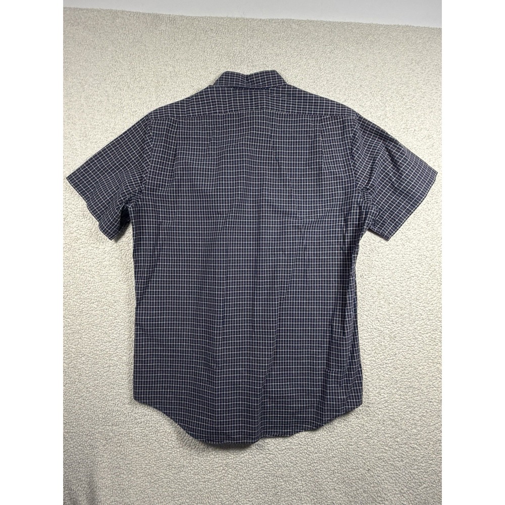 Polo Ralph Lauren Mens L Bradford Custom Fit Navy Plaid Short Sleeve Shirt - Picture 2 of 11